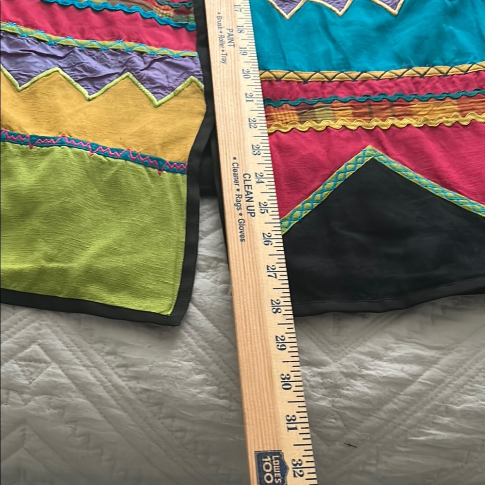 Vintage 90's Embroidered Patchwork Colorblock Art… - image 8